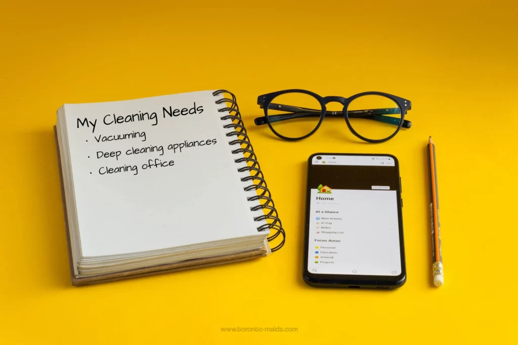 Create a checklist of your cleaning needs